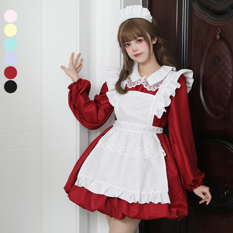 メイド レディース メイドカフェ メイド喫茶 ワンピ コスプレ ワンピース メイド服 正統派メイド 半袖 フリル ボウタイ レース ミニ丈 学園祭 イベント コスチューム ショート 文化祭メイド レデ